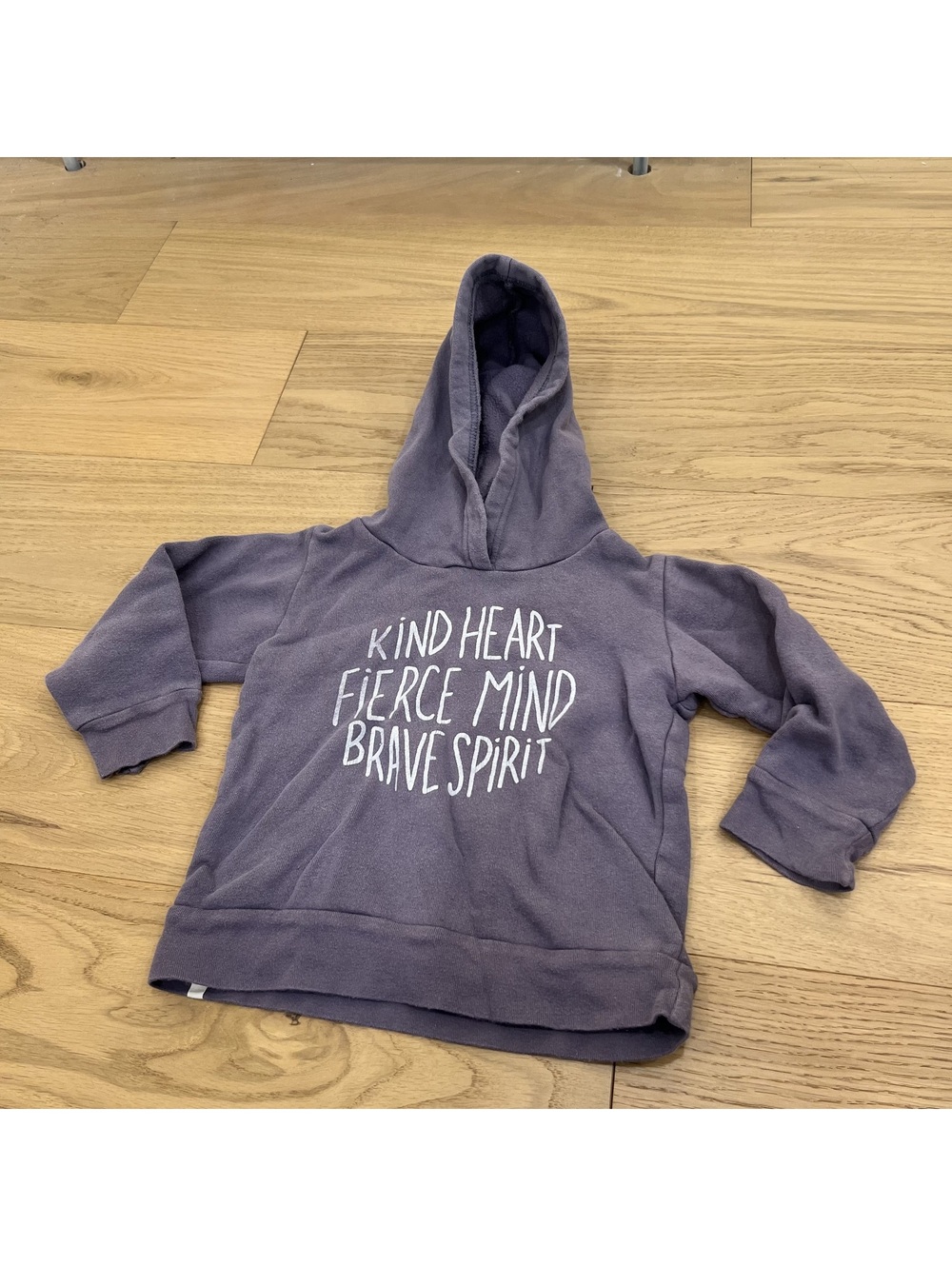 mini mioche Kids' slate gray / mauve Hoodie – Size 4T/4